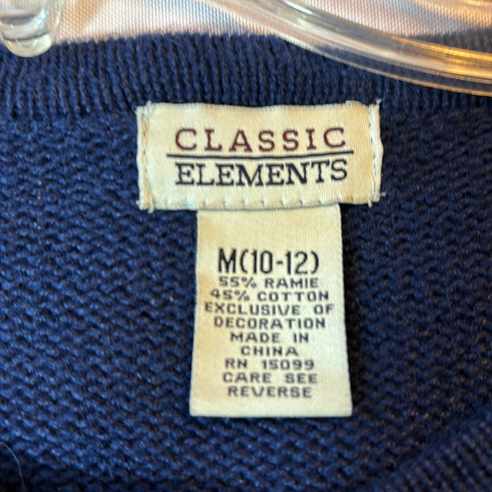 Vintage Classic Elements Navy Embroidered Cardiga… - image 6